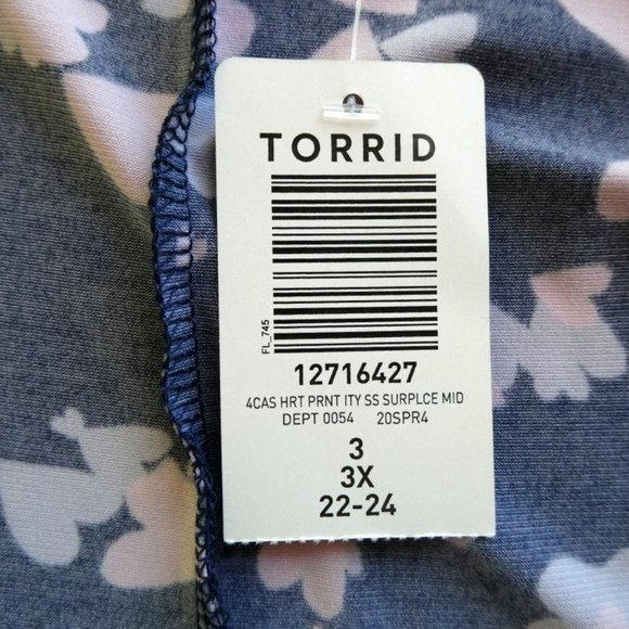 NWT Torrid Shark Bite Blue Pink Heart Dress Size 3 (22-24) - Picture 8 of 10
